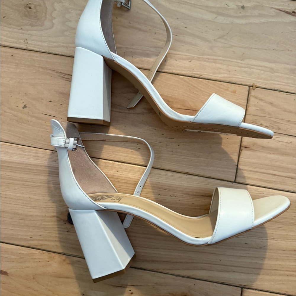 Vince Camuto White Block Heel Heels